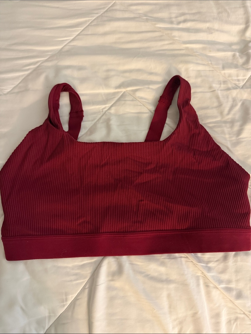 Athleta Ribbed Scoop Sports Bra - Wine